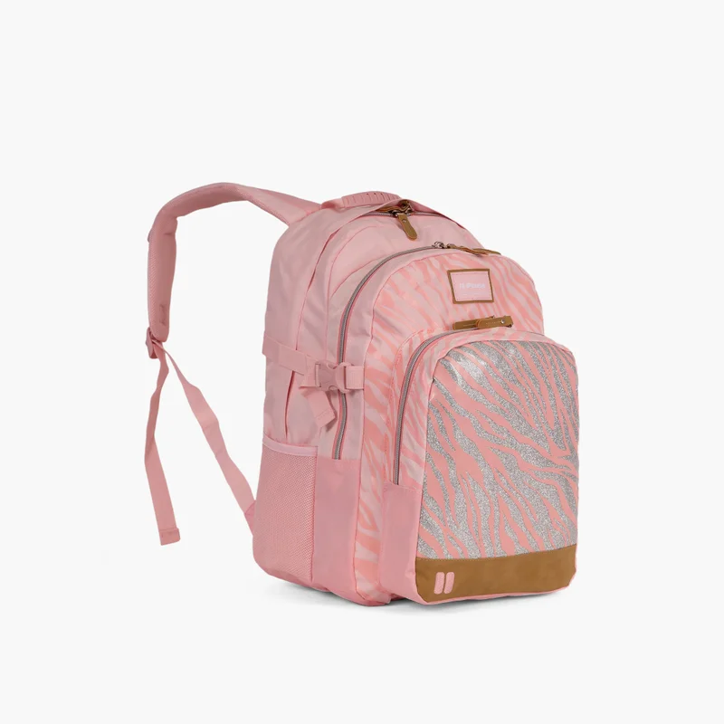 بوز Pink Zebra Print Backpack for Girls